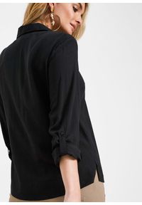 bonprix - Bluzka z lejącej się wiskozy. Kolor: czarny. Materiał: wiskoza. Styl: elegancki, klasyczny #3