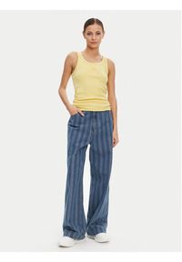 Hugo - HUGO Top Datamia 50514489 Żółty Slim Fit. Kolor: żółty. Materiał: bawełna #5