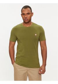 Guess T-Shirt M2YI24 J1314 Zielony Slim Fit. Kolor: zielony. Materiał: bawełna