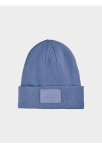 4f - Czapka beanie uniseks - granatowa. Kolor: niebieski. Materiał: syntetyk, materiał. Sezon: zima. Styl: sportowy, klasyczny #1