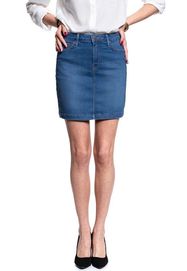 Lee - SPÓDNICA JEANSOWA LEE MID SKIRT MID BELLEVUE L38JLTGX. Materiał: jeans