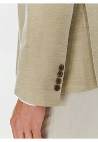 Pako Lorente - PAKO LORENTE – Beżowa marynarka z lnem. Kolor: beżowy, niebieski. Materiał: len. Wzór: gładki #5