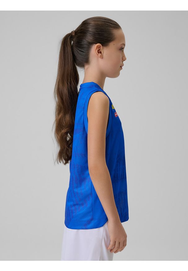 4f - 4F Koszulka meczowa replika wyjazdowa z sezonu 2025/26 dziecięca 4F x VBW Arka Gdynia - niebieski 110/116. Kolor: wielokolorowy. Materiał: materiał. Wzór: nadruk. Sezon: lato