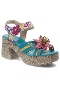 Sandały damskie Artiker, cholewka ze skóry naturalnej pasek wokół kostki z zapięciem na rzep, niebieskie, 58C1026. Zapięcie: rzepy. Kolor: niebieski. Materiał: skóra #1