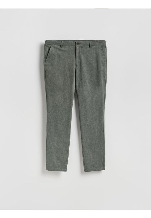 Reserved - Spodnie chino slim fit - jasnozielony. Kolor: zielony. Materiał: tkanina, bawełna