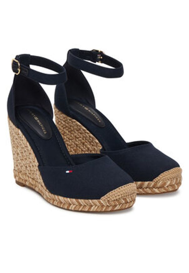 TOMMY HILFIGER - Tommy Hilfiger Espadryle Wedge FW0FW09225 Granatowy. Kolor: niebieski. Materiał: materiał