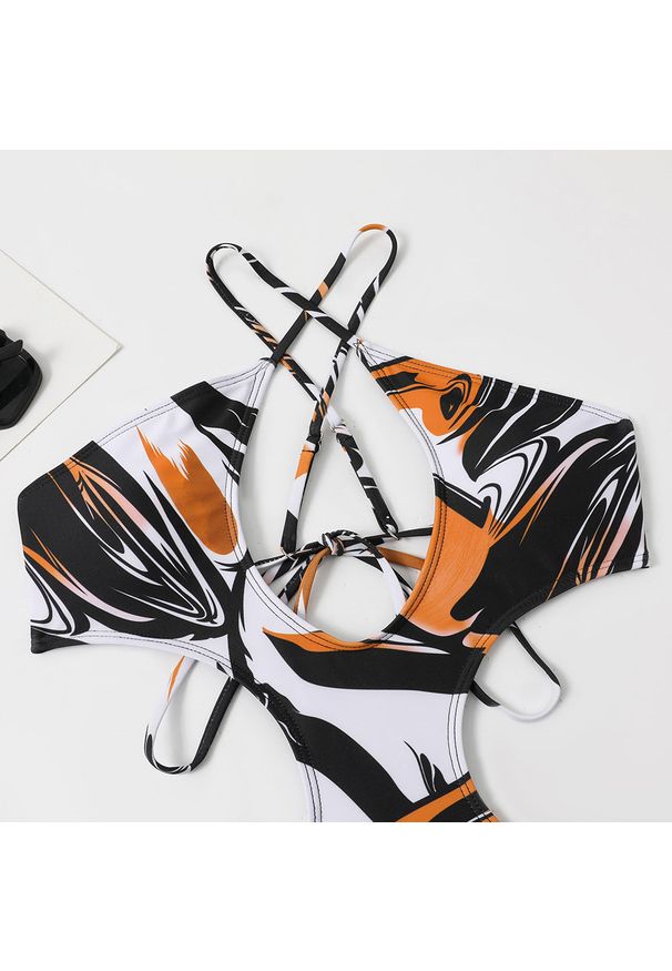 Intica - Strój kąpielowy jednoczęściowy z wycięciami odporny na chlor i UV Glenda. Kolor: wielokolorowy. Materiał: materiał. Długość: długie