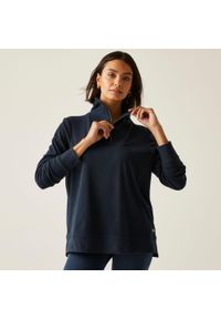 Regatta - Polar damski z suwakiem 1/2 Demmi. Kolor: niebieski. Materiał: polar. Wzór: paski. Sport: turystyka piesza #1