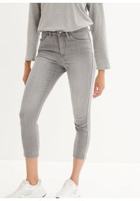 bonprix - Dżinsy o kroju skinny 7/8 z wygodnym stretchem. Kolor: szary #1