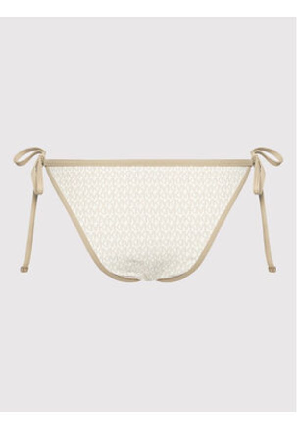 MICHAEL Michael Kors Dół od bikini Logo MM7W504 Beżowy. Kolor: beżowy. Materiał: syntetyk