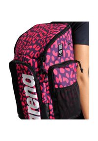 Arena - Plecak sportowy Spiky III Backpack 45 Allover Leopard + worek na basen. Kolor: fioletowy. Materiał: poliester. Styl: sportowy