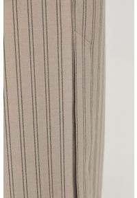 GESTUZ - Gestuz spodnie damskie kolor beżowy szerokie high waist. Stan: podwyższony. Kolor: beżowy #3