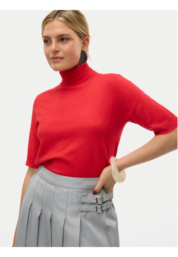 Vero Moda Sweter Fantastic 10320735 Czerwony Standard Fit. Kolor: czerwony. Materiał: syntetyk