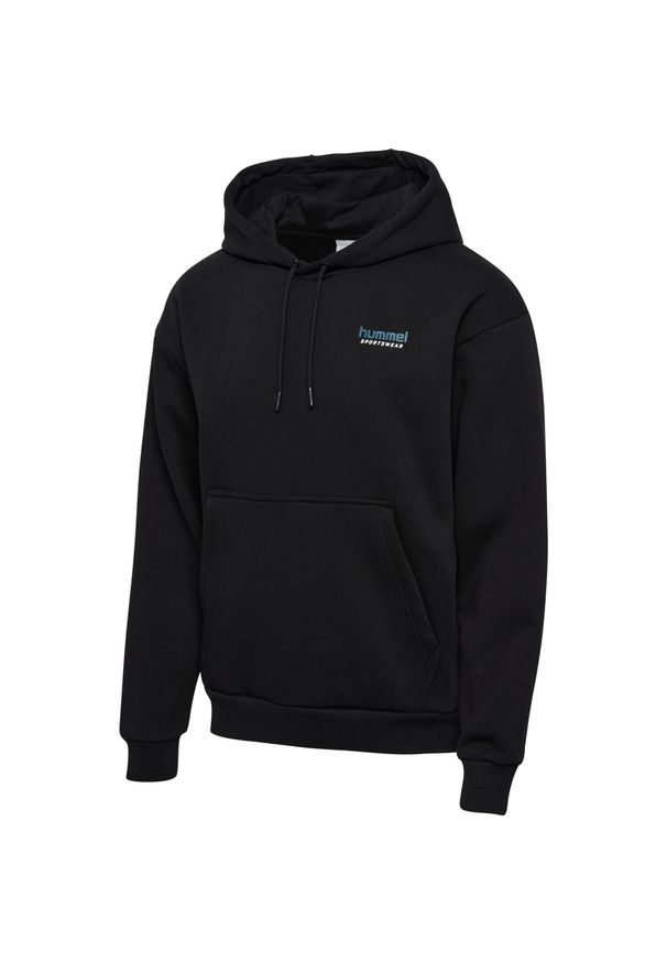 Bluza z kapturem Hummel hmlLOOSE. Typ kołnierza: kaptur. Kolor: czarny. Materiał: bawełna, materiał. Długość rękawa: długi rękaw