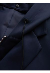 Ombre Clothing - Marynarka męska z odpinaną podpinką i kapturem – granatowa V2 - Rozmiar: XL. Okazja: do pracy, na co dzień. Typ kołnierza: kaptur. Kolor: niebieski. Materiał: poliester. Styl: wizytowy, casual, elegancki #8