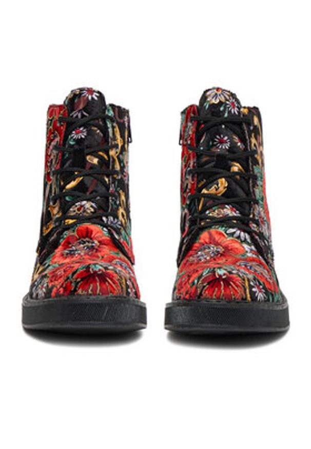 Rieker Trzewiki 72010-90 Kolorowy. Materiał: materiał. Wzór: kolorowy