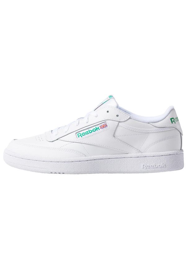 Buty do chodzenia męskie Reebok Club C White. Zapięcie: sznurówki. Kolor: biały, wielokolorowy, zielony. Materiał: tkanina, materiał, skóra, syntetyk. Szerokość cholewki: normalna. Model: Reebok Club. Sport: turystyka piesza
