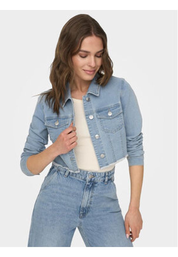 only - ONLY Kurtka jeansowa Wonder 15256098 Niebieski Regular Fit. Kolor: niebieski. Materiał: bawełna