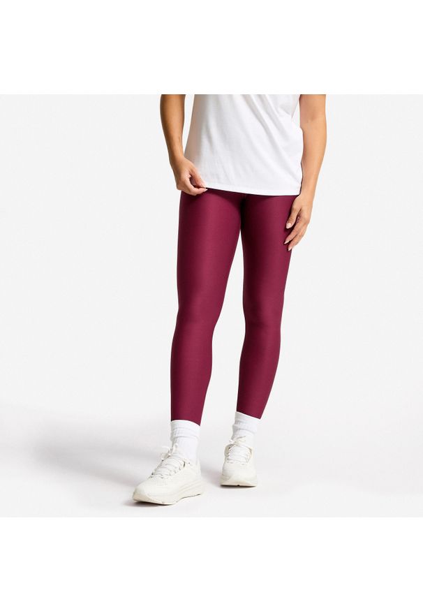 DOMYOS - Legginsy fitness damskie Domyos. Kolor: fioletowy. Materiał: poliester, elastan, materiał. Sport: fitness