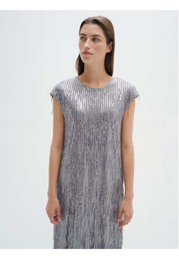 InWear Sukienka koktajlowa Fiduc 30107725 Szary Regular Fit. Kolor: szary. Materiał: syntetyk. Styl: wizytowy