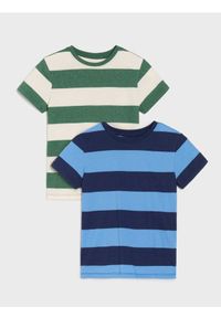 Sinsay - Koszulki w paski 2 pack - mid blue. Wzór: paski #1