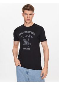 Jack & Jones - Jack&Jones T-Shirt Summer 12222921 Czarny Regular Fit. Kolor: czarny. Materiał: bawełna