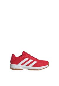 Adidas - Buty Stabil Indoor Kids. Kolor: czerwony, wielokolorowy, biały. Materiał: materiał