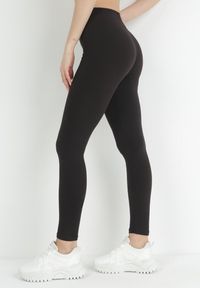 Born2be - Czarne Legginsy z Gumką w Pasie z Regularnym Stanem Timalanie. Kolor: czarny. Materiał: dzianina #4