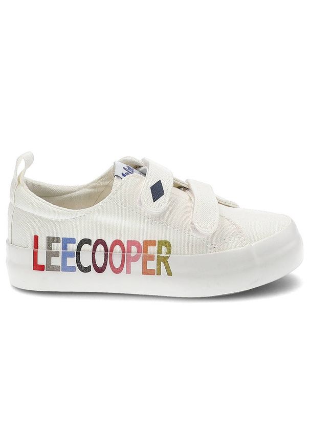 Białe Trampki Dziecięce Lee Cooper Buty Na Rzepy. Zapięcie: rzepy. Kolor: biały