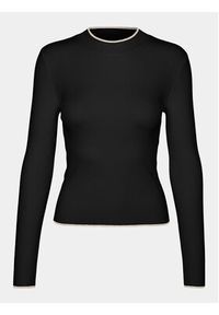 Vero Moda Sweter Flouncy 10299604 Czarny Slim Fit. Kolor: czarny. Materiał: syntetyk