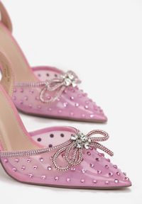 Renee - Różowe Sandały Agassa. Nosek buta: szpiczasty. Kolor: różowy. Styl: elegancki #4