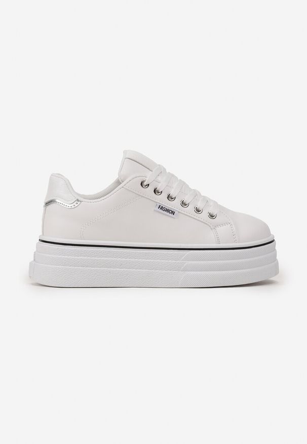 Born2be - Białe Sneakersy na Platformie Pallia. Kolor: biały. Obcas: na platformie