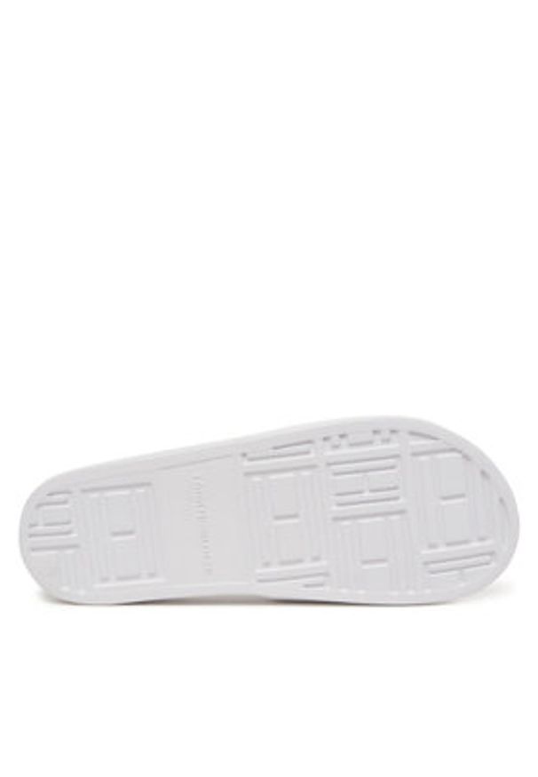 TOMMY HILFIGER - Tommy Hilfiger Klapki Flags Pool Slide FM0FM05431 Biały. Kolor: biały. Materiał: skóra