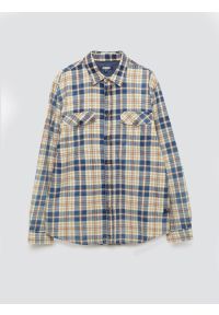Big-Star - Koszula męska bawełniana w kratę beżowo-granatowa Kolisew 800. Kolor: beżowy. Materiał: bawełna. Długość rękawa: długi rękaw. Długość: długie. Wzór: kratka. Styl: vintage, elegancki #2