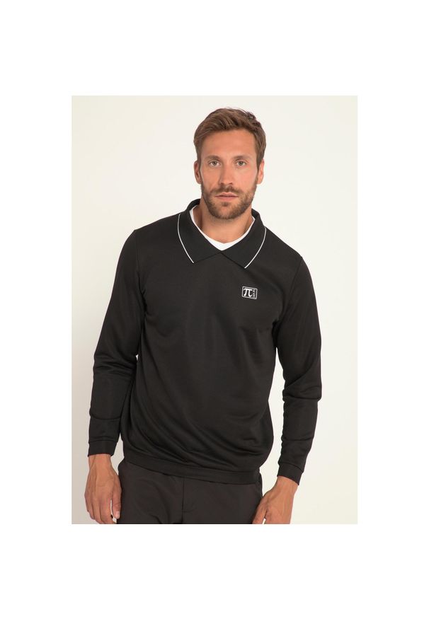 JAY-PI - Męska Bluza FLEXNAMIC® Odzież golfowa kołnierzyk polo. Typ kołnierza: polo. Kolekcja: plus size. Kolor: czarny. Materiał: poliester, materiał. Sport: golf
