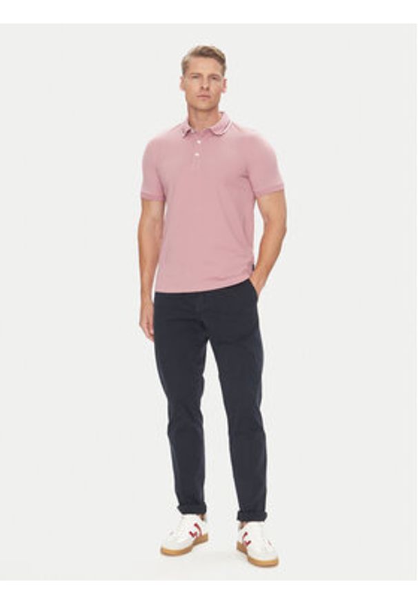 Pierre Cardin Polo C5 21374.2112 Różowy Regular Fit. Typ kołnierza: polo. Kolor: różowy. Materiał: bawełna
