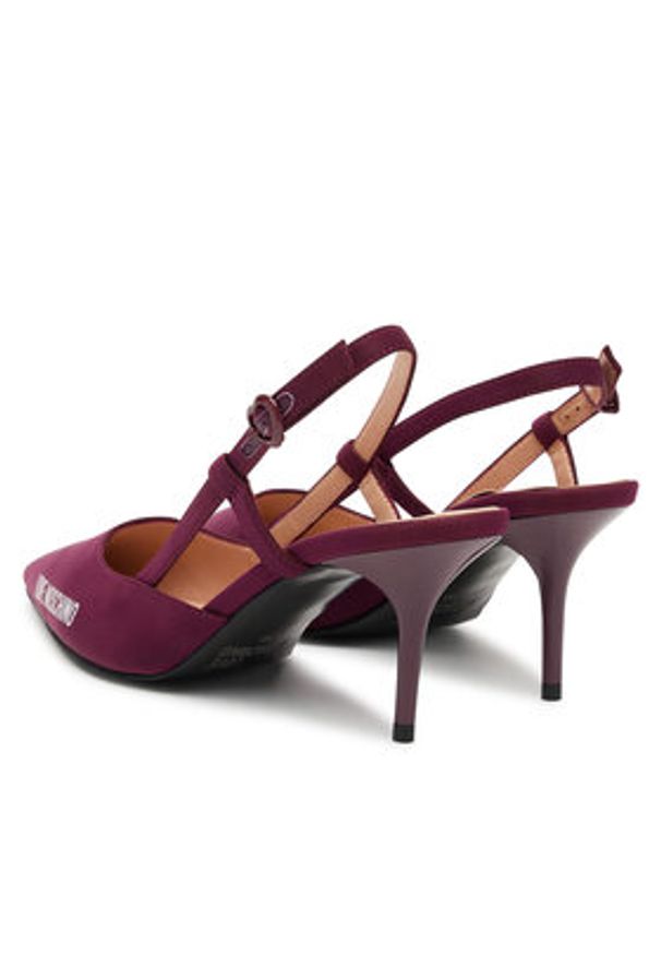 Love Moschino - LOVE MOSCHINO Szpilki JA10267G1NIMX55641 Bordowy. Kolor: czerwony. Materiał: materiał. Obcas: na szpilce