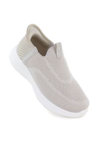 POTOCKI - Półbuty sportowe damskie slip on beżowe Potocki BK01312. Okazja: na co dzień. Zapięcie: bez zapięcia. Kolor: beżowy. Materiał: tkanina. Szerokość cholewki: normalna #1