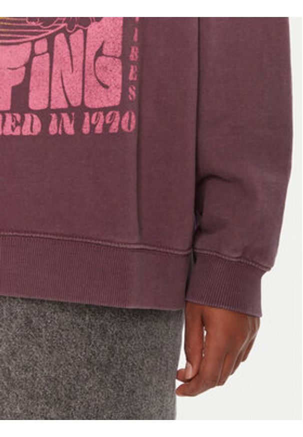Roxy Bluza Lineup ERJFT05005 Fioletowy Oversize. Kolor: fioletowy. Materiał: bawełna
