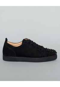 CHRISTIAN LOUBOUTIN - Sneakersy Louis Junior. Okazja: na co dzień. Kolor: czarny. Materiał: guma, zamsz. Wzór: aplikacja #5