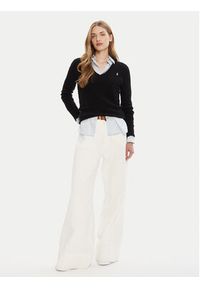 Polo Ralph Lauren Sweter 211971866005 Czarny Slim Fit. Typ kołnierza: polo. Kolor: czarny. Materiał: wełna #5