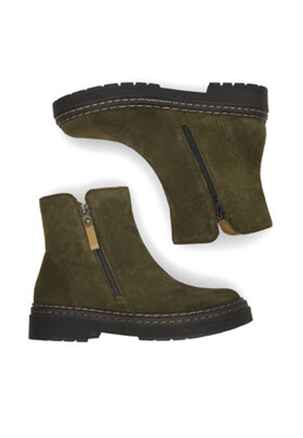 Lasocki Botki CEO-WI23-MICHAELA-03 Khaki. Kolor: brązowy. Materiał: skóra, zamsz