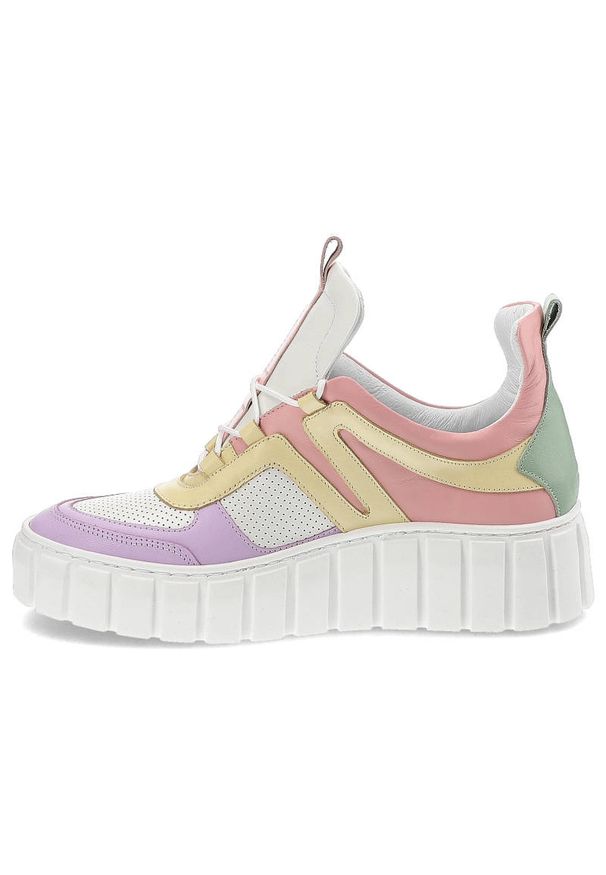 Kolorowe Sneakersy Armodo Modne Buty Damskie. Materiał: skóra. Szerokość cholewki: normalna. Wzór: kolorowy. Sezon: lato, wiosna. Styl: elegancki