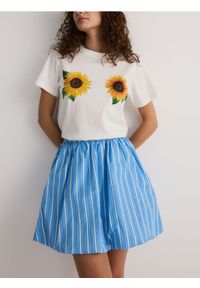 Reserved - Spódnica bombka w paski - wielobarwny. Materiał: tkanina, bawełna. Wzór: paski #1