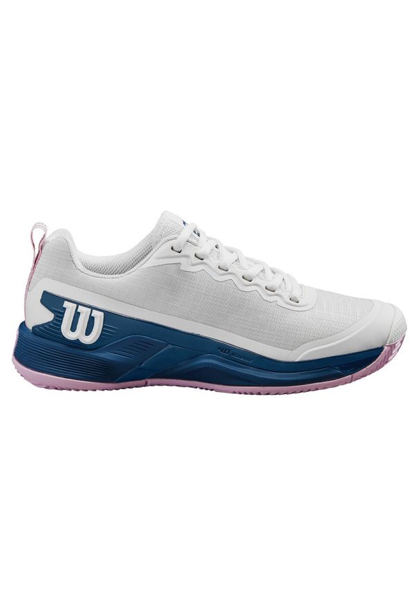 Buty tenisowe damskie Wilson Rush Pro 4.5 Clay. Kolor: biały, wielokolorowy, różowy, niebieski. Sport: tenis