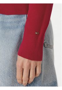 TOMMY HILFIGER - Tommy Hilfiger Sweter Full WW0WW52298 Czerwony Regular Fit. Kolor: czerwony. Materiał: bawełna #3