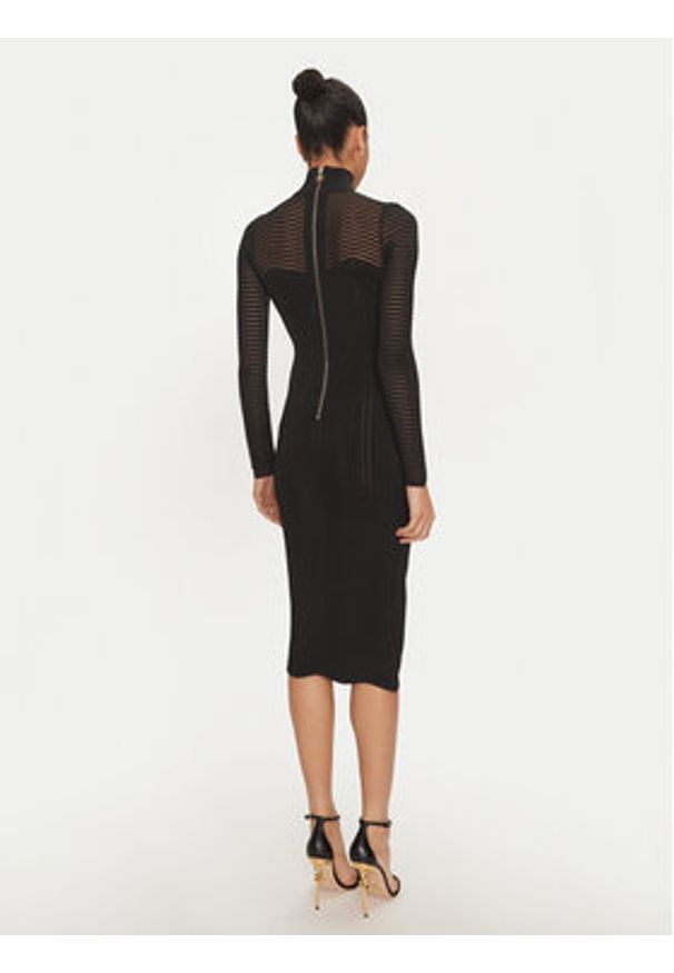 Elisabetta Franchi Sukienka codzienna AM-02B-46E2-V400 Czarny Slim Fit. Okazja: na co dzień. Kolor: czarny. Materiał: syntetyk, wiskoza. Typ sukienki: proste. Styl: casual