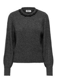 only - ONLY Sweter Elsa 15210667 Szary Regular Fit. Kolor: szary. Materiał: syntetyk #3