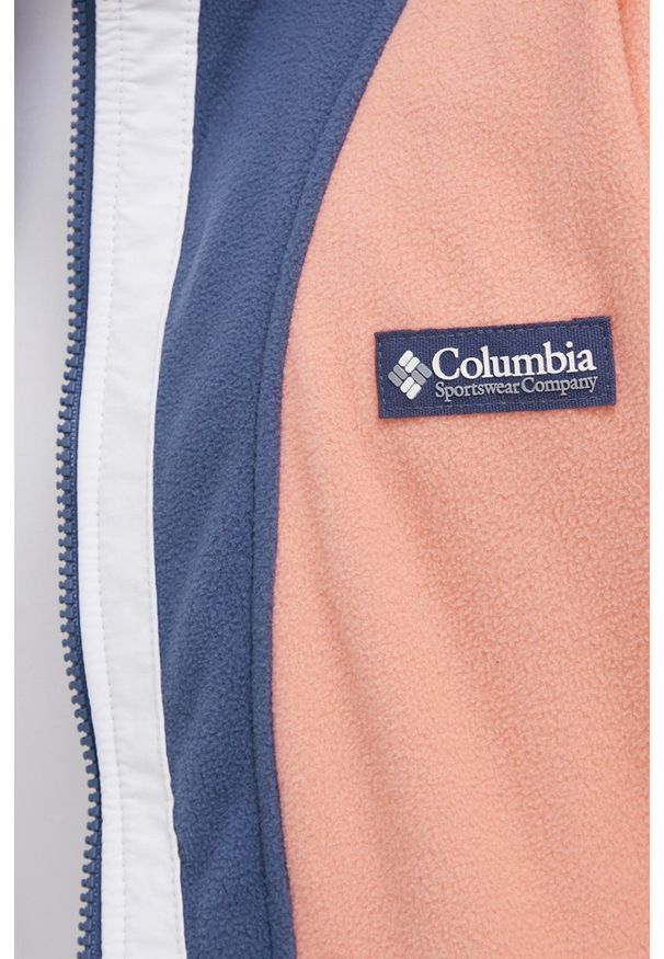 columbia - Columbia bluza sportowa Back Bowl męska kolor pomarańczowy wzorzysta. Kolor: pomarańczowy. Materiał: polar, materiał, włókno. Wzór: ze splotem. Styl: sportowy