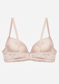 Born2be - Jasnoróżowy Klasyczny Biustonosz Zdobiony Koronką i Aplikacją Metheis. Kolor: różowy. Materiał: koronka. Wzór: koronka, aplikacja #4